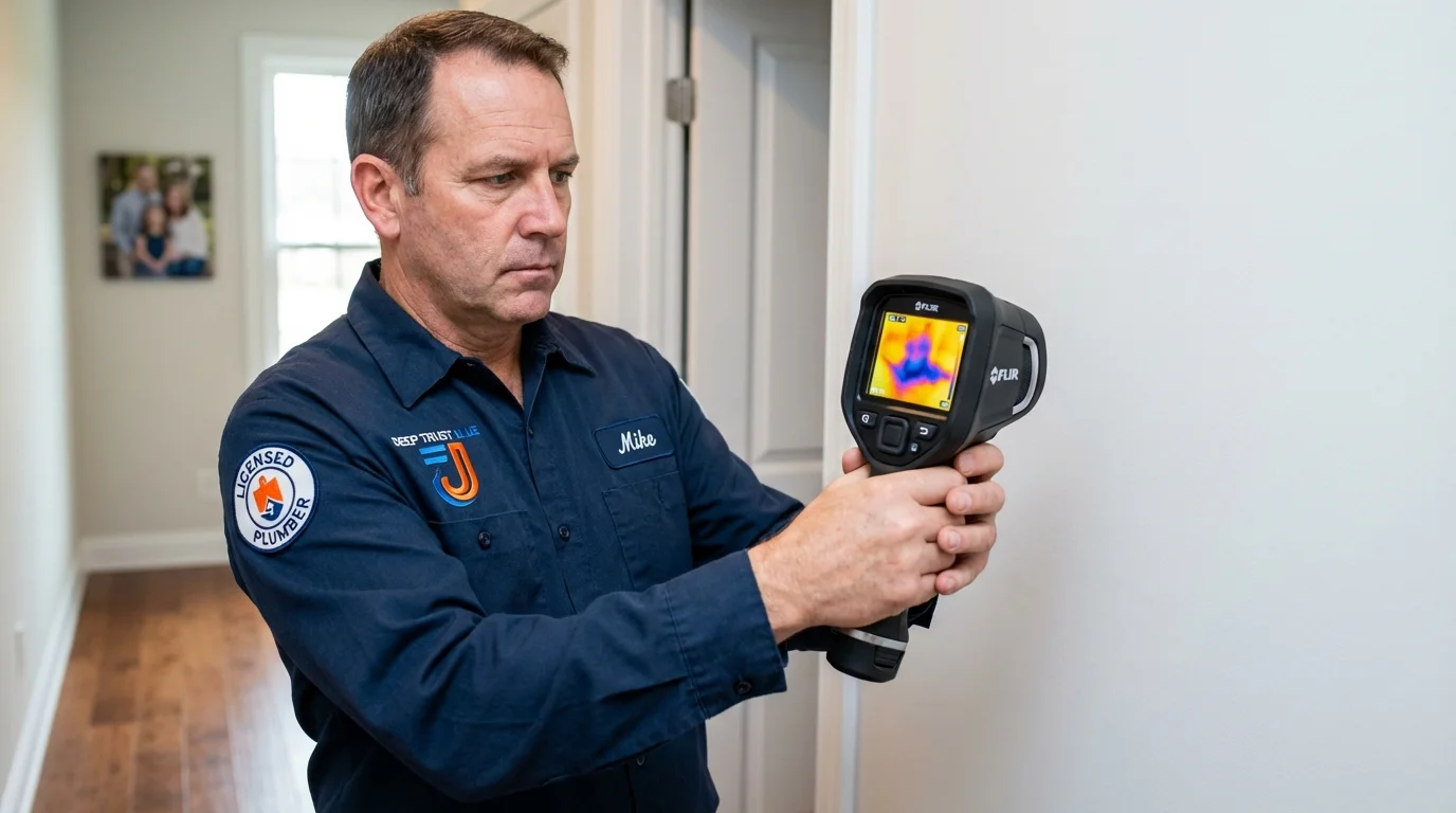 Thermal imaging leak detection by Johns Plumbing LLC in West Boylston